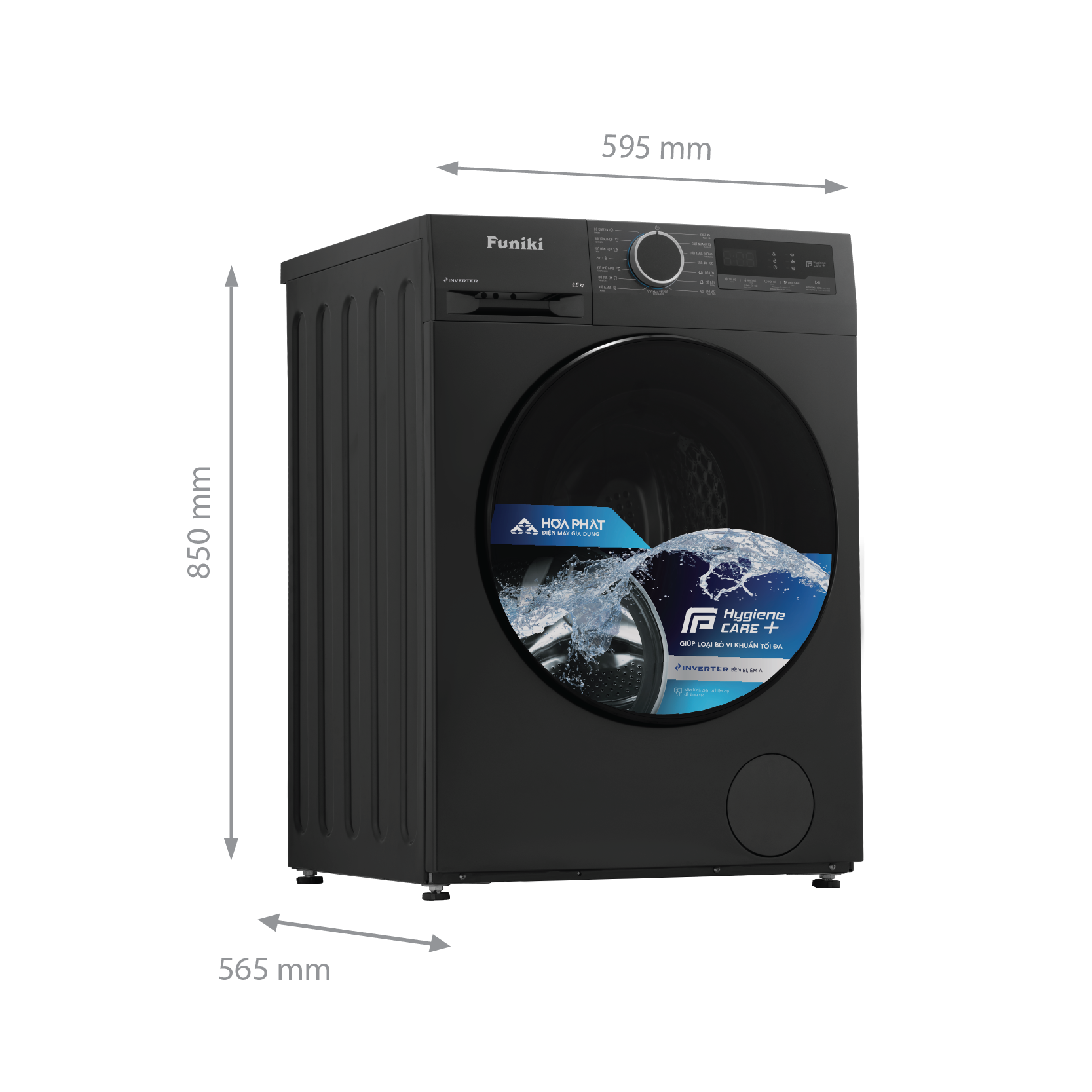 Máy giặt cửa trước Funiki HWM F895ADG 9.5 kg - Hình ảnh 2