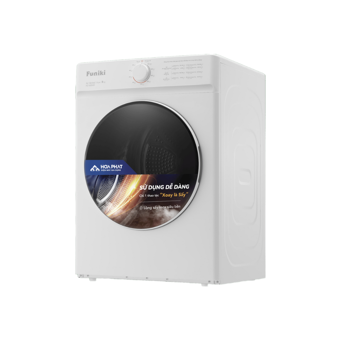 Máy sấy thông hơi Funiki HD V680AW 8kg - Hình ảnh 2
